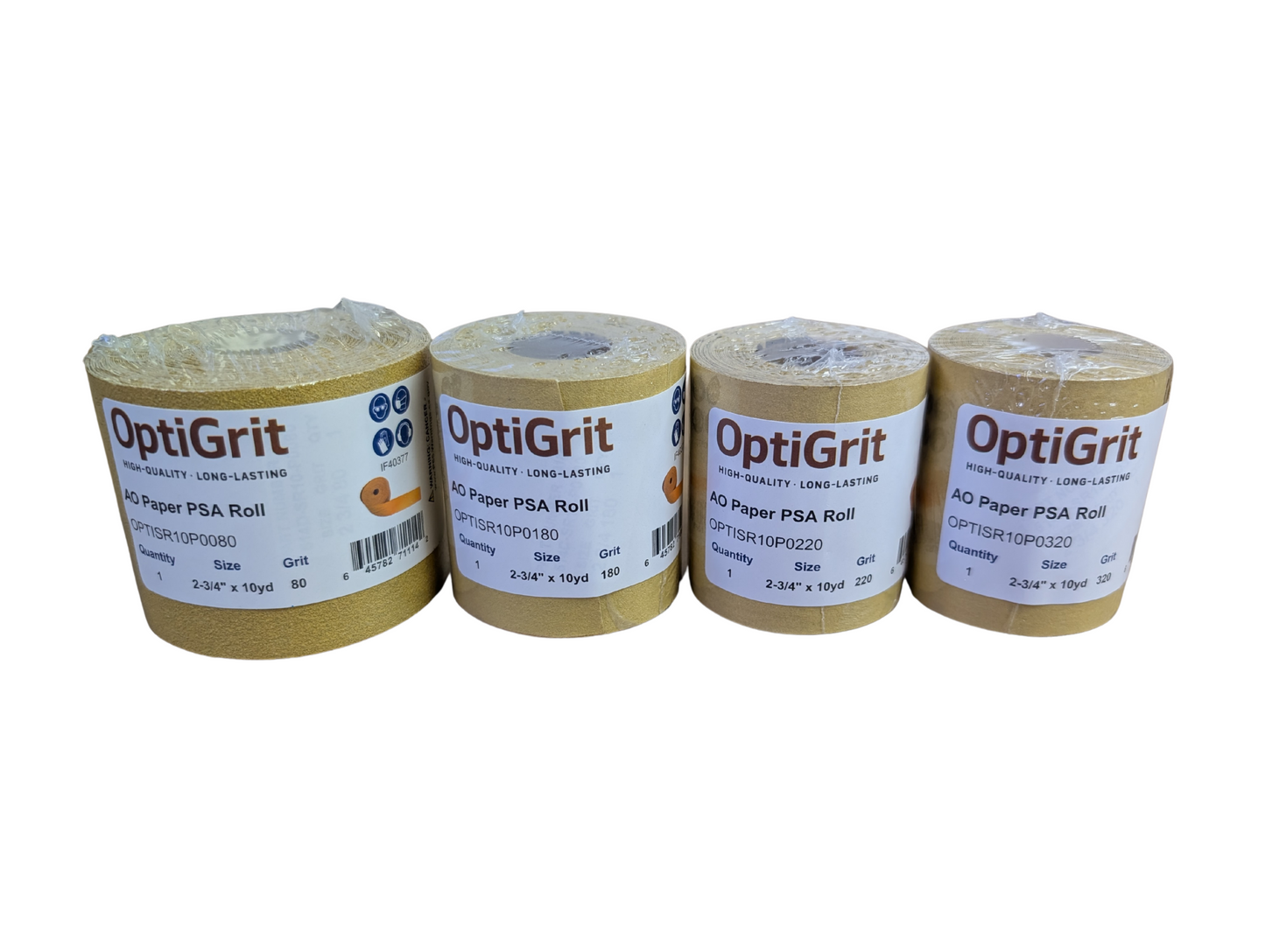 OptiGrit PSA Roll Sandpaper - 320 Grit Aluminum Oxide 2-3/4" x 10 yards