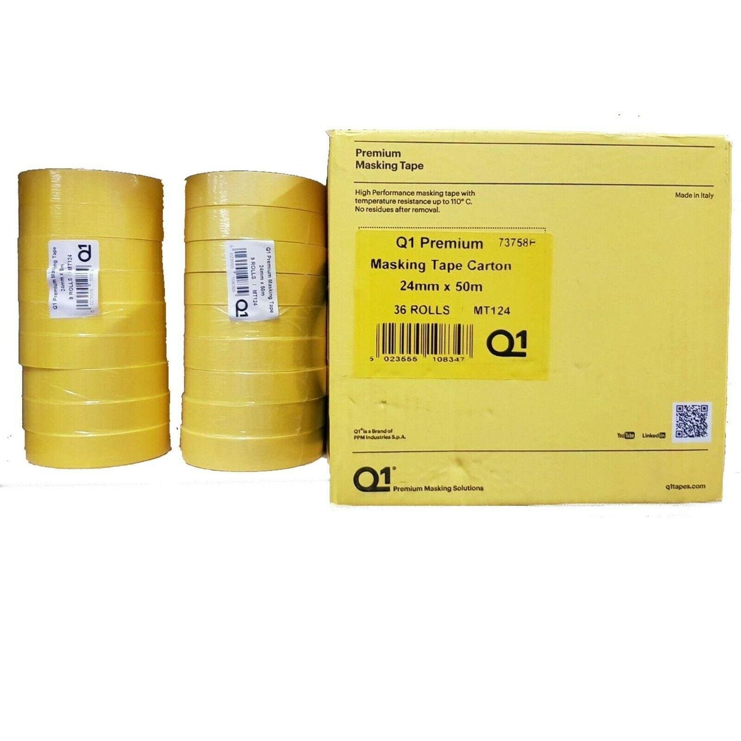 Q1 Premium Yellow Masking Tape 1.5"