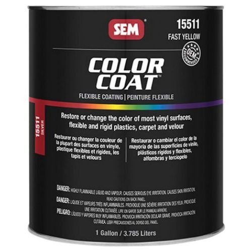 SEM 15511 Color Coat Fast Yellow, 1 Gallon | Auto Interior Paint