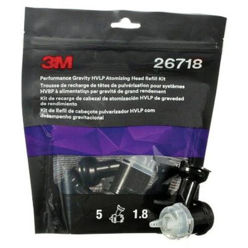 3M 26718 1.8 mm Clear Atomizing Head Refill Kit, 5 pk