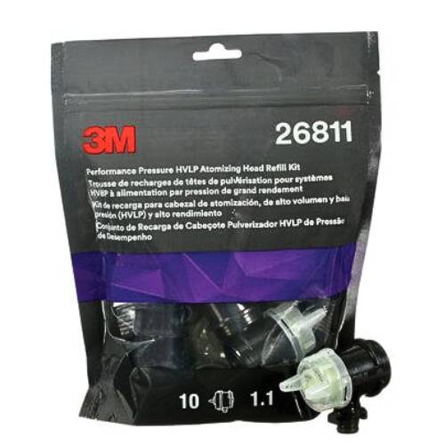 3M 26811 1.1 mm Yellow Atomizing Head Refill Kit, 10 pk