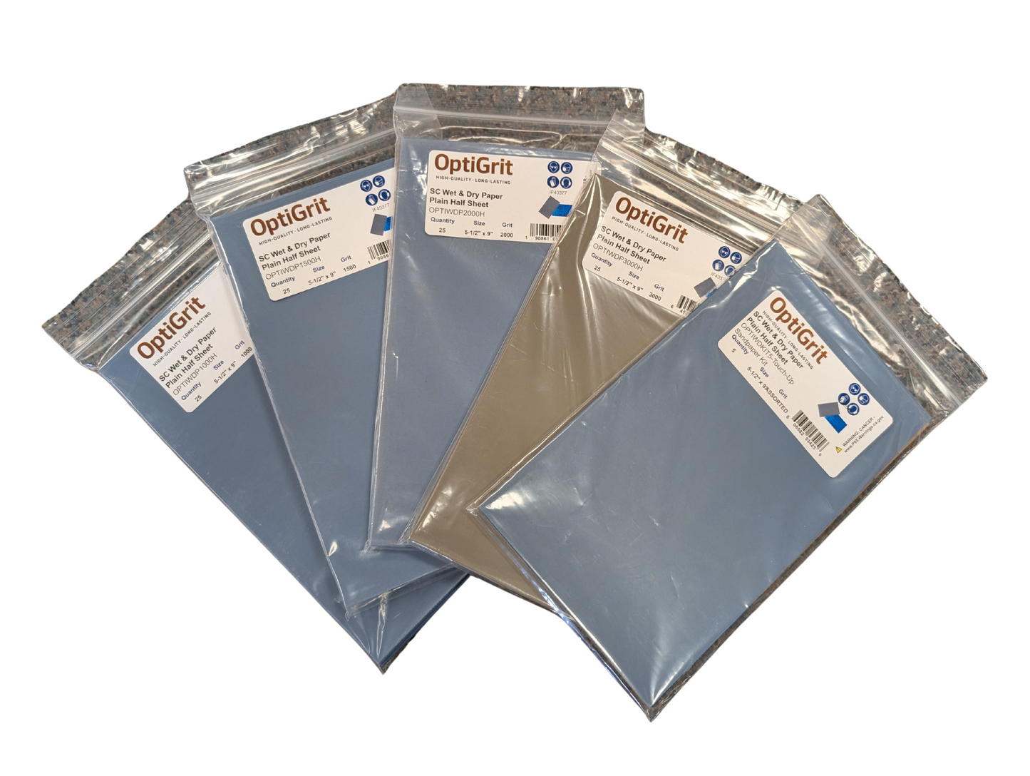 OptiGrit WetDry P1000 5-1/2" x 9" Waterproof Sanding Sheets –  (25/pk)