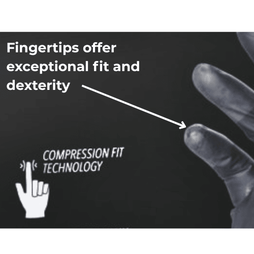 SAS® Patriot 7 mil Black Nitrile Gloves Made in USA, Box of 100