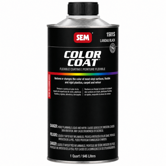 SEM 15016 Color Coat Landau Black, 1 Quart | Auto Interior Paint