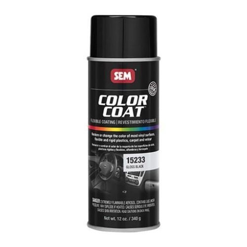 SEM 15233 Color Coat Gloss Black, 16 oz | Aerosol | Auto Interior Paint