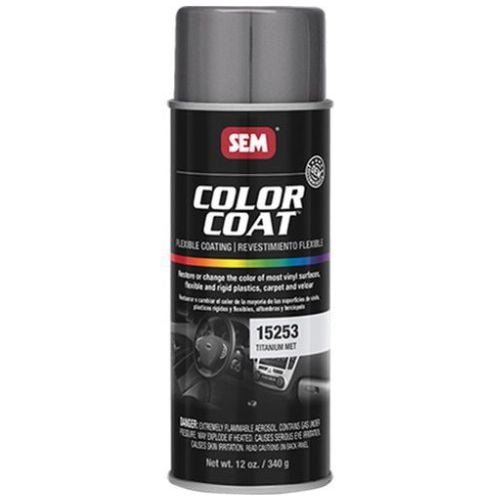 SEM 15253 Color Coat Titanium Metallic, 16 oz | Aerosol | Auto Interior Paint