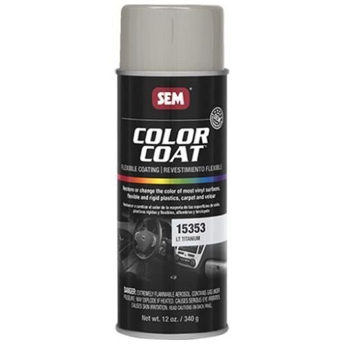SEM 15353 Color Coat Lt Titanium, 16 oz | Aerosol | Auto Interior Paint